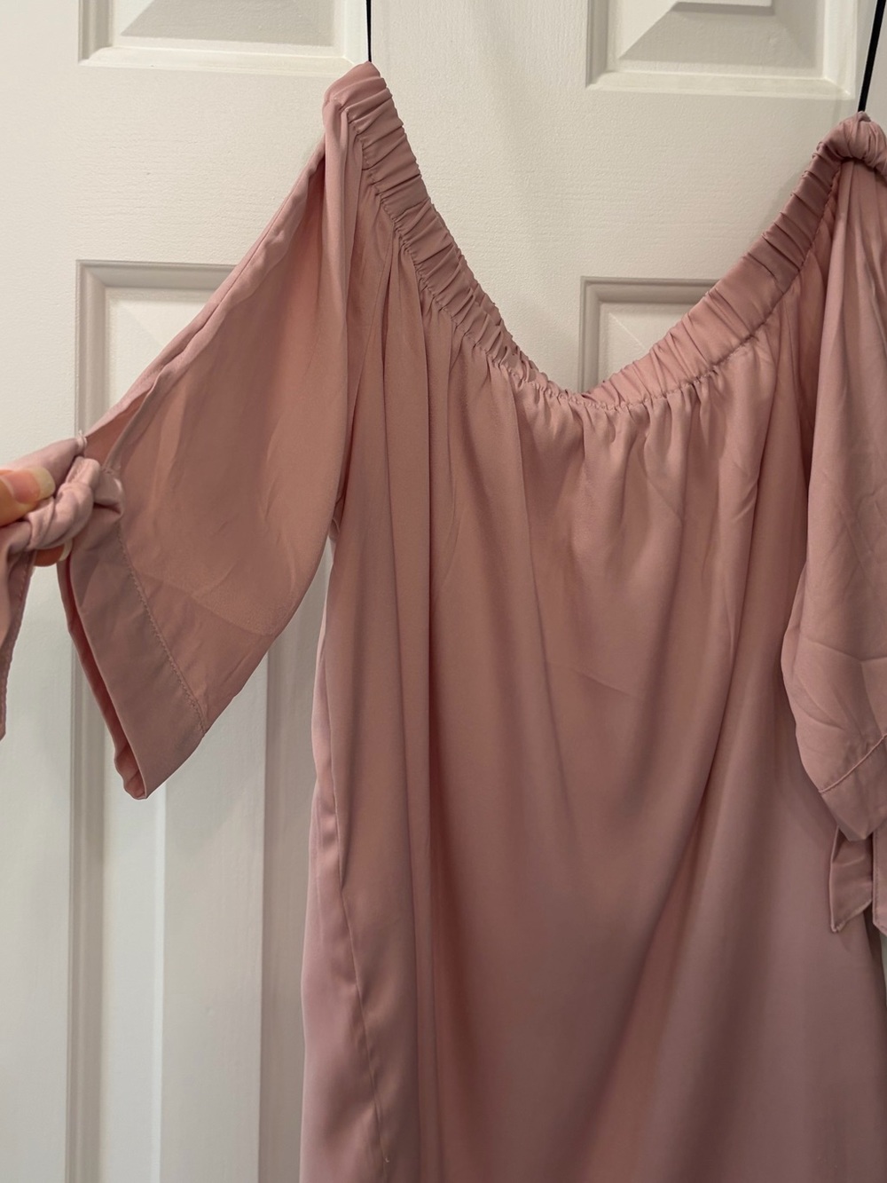 Off-Shoulder Blush Pink blouse